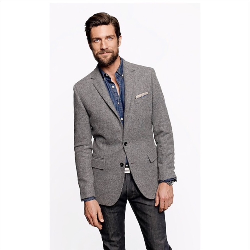 JCrew Ludlow Elbow-Patch Sport Coat English Moon